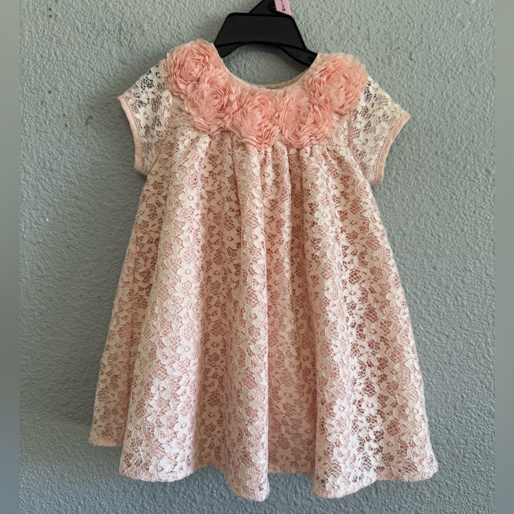 Marmellata Girls Lace &‎ Rosette Dress Size 18 Months EUC
